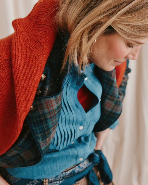Military Jacket Teal Tartan