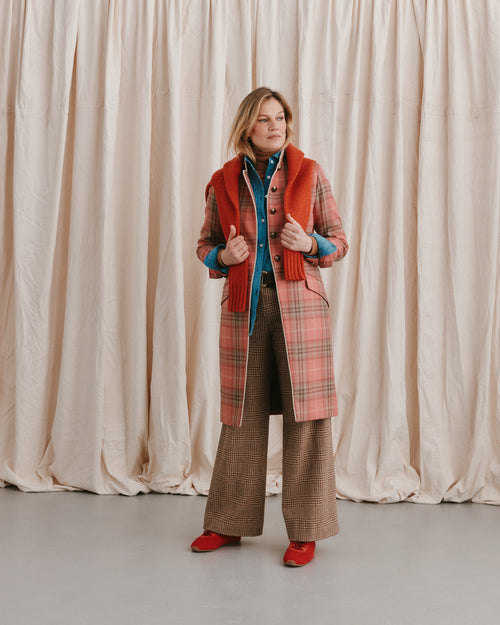 Hornblower Coat Pink Plaid