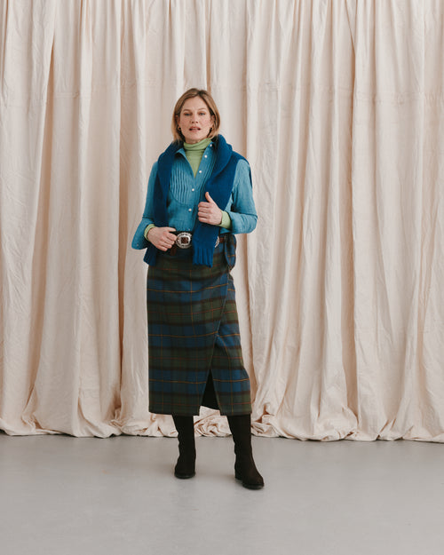 Indian Wrap Skirt Plaid