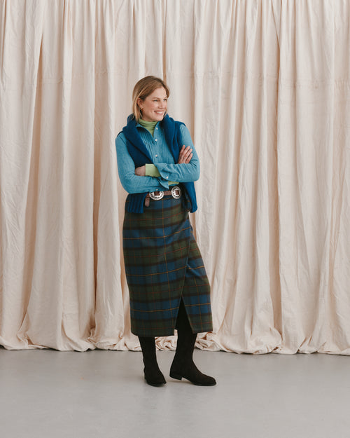 Indian Wrap Skirt Plaid