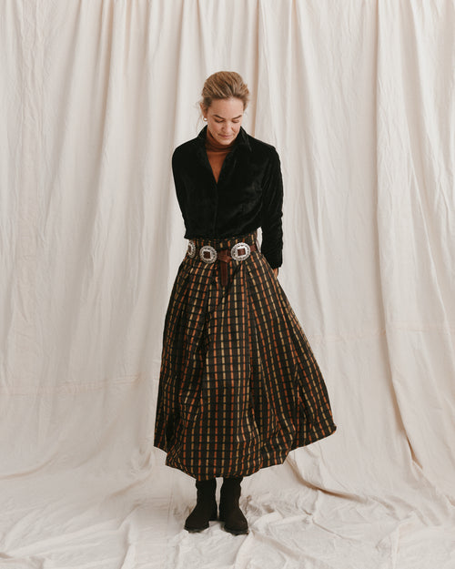 Darcy Skirt Chocolate Taffeta