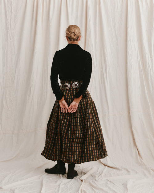 Darcy Skirt Chocolate Taffeta