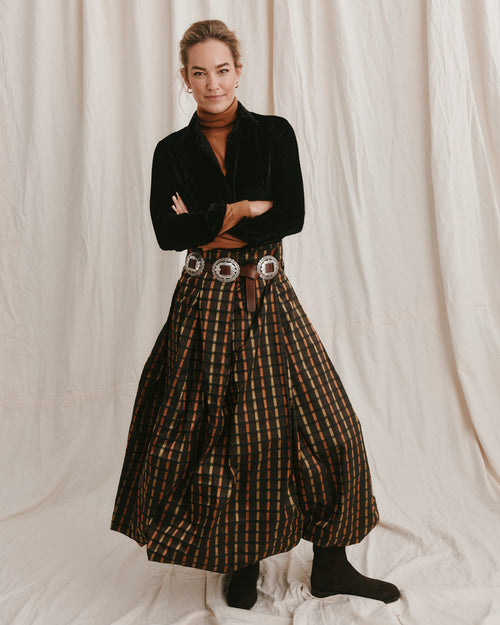 Darcy Skirt Chocolate Taffeta