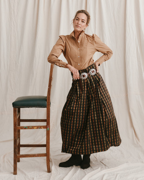 Darcy Skirt Chocolate Taffeta