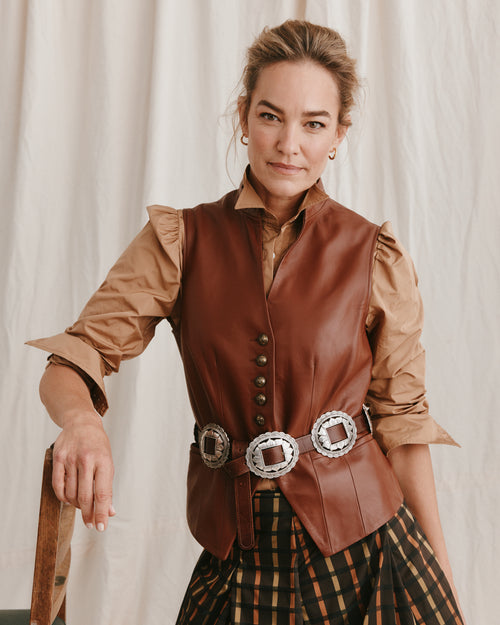 Vespa Waistcoat Leather
