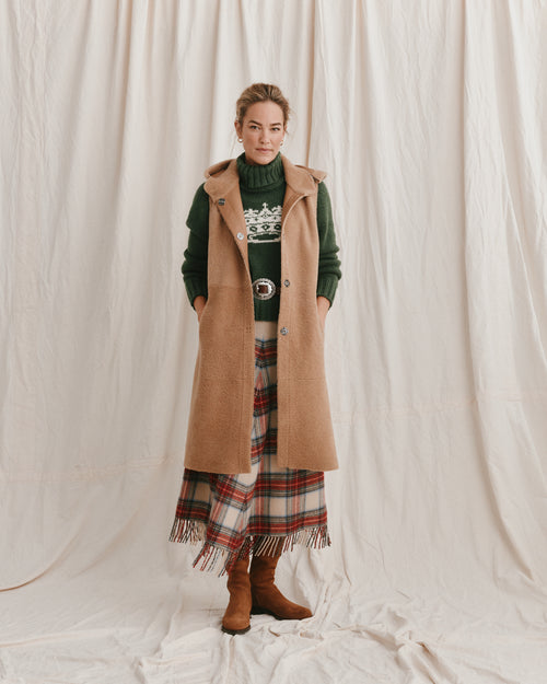 Shearling Gilet Camel
