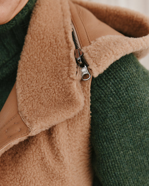 Shearling Gilet Camel