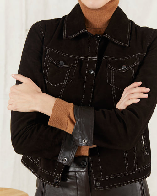 Jeanie Jacket Chocolate Suede