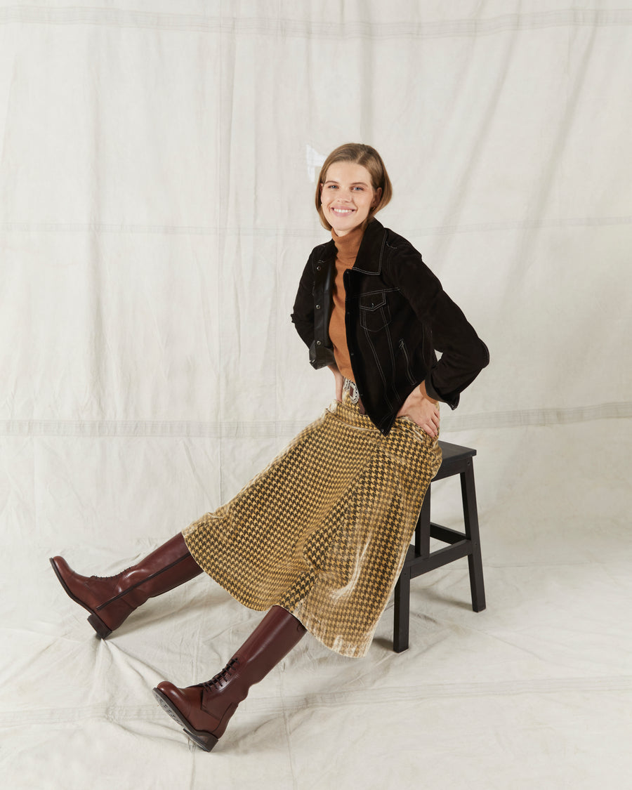 Prairie Skirt Velvet Check