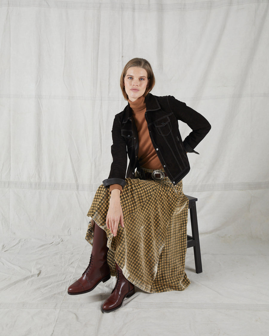 Prairie Skirt Velvet Check