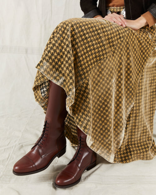 Prairie Skirt Velvet Check