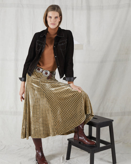 Prairie Skirt Velvet Check