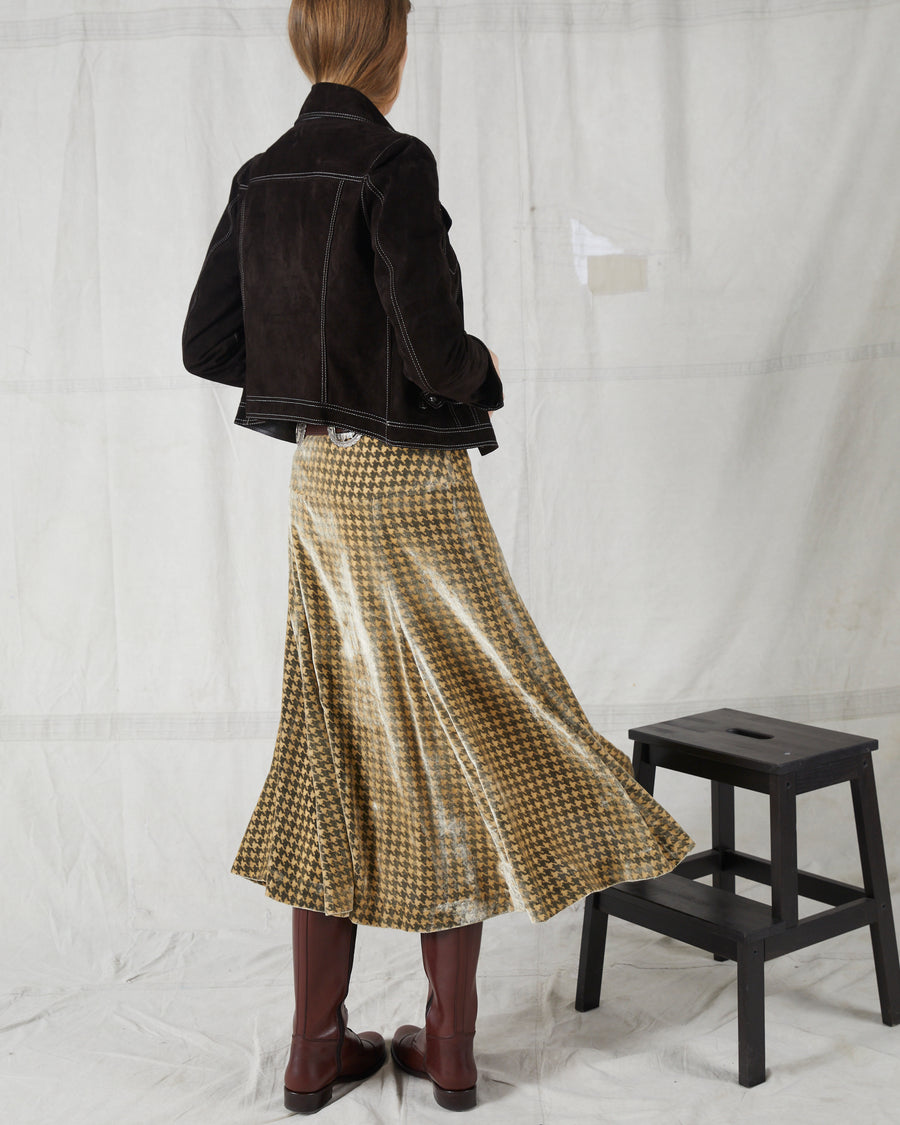 Prairie Skirt Velvet Check