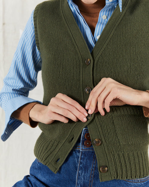 MOLOH Knitted Waistcoat Hunter Green