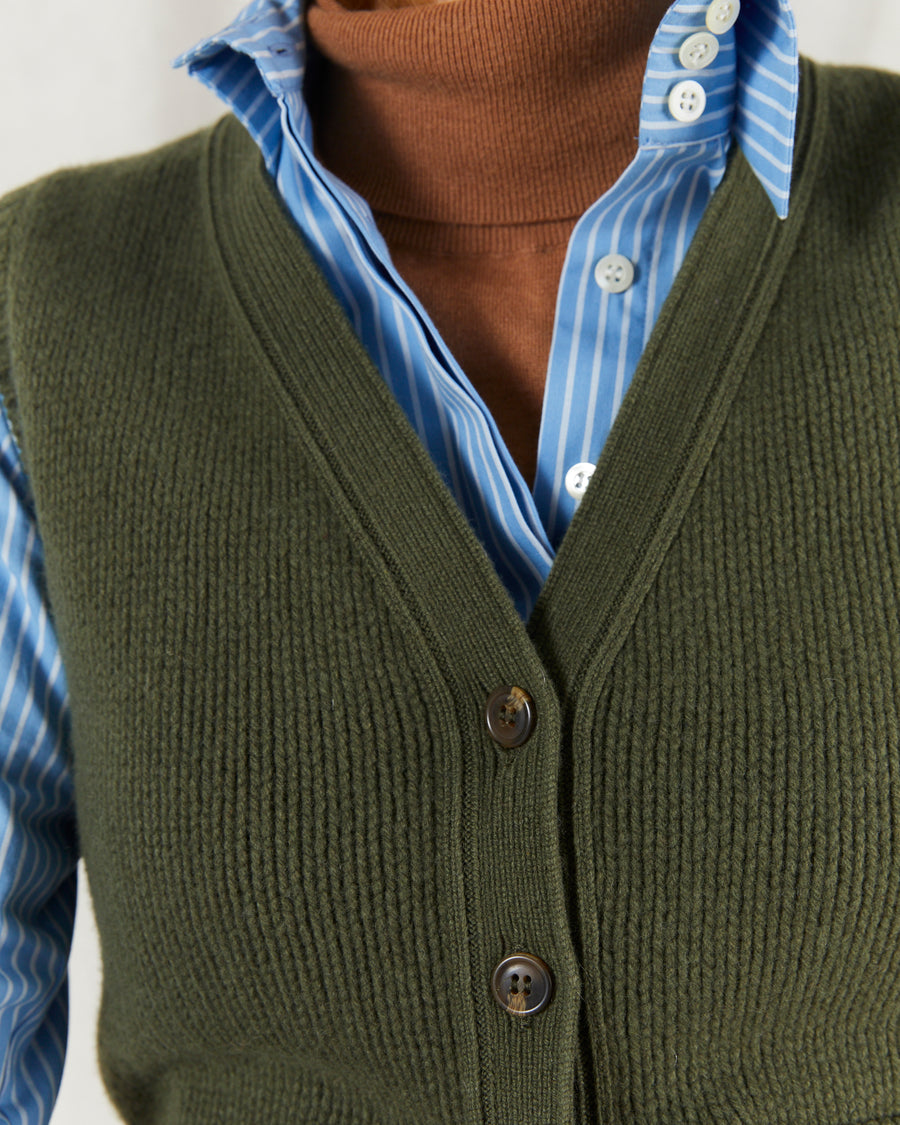 MOLOH Knitted Waistcoat Hunter Green