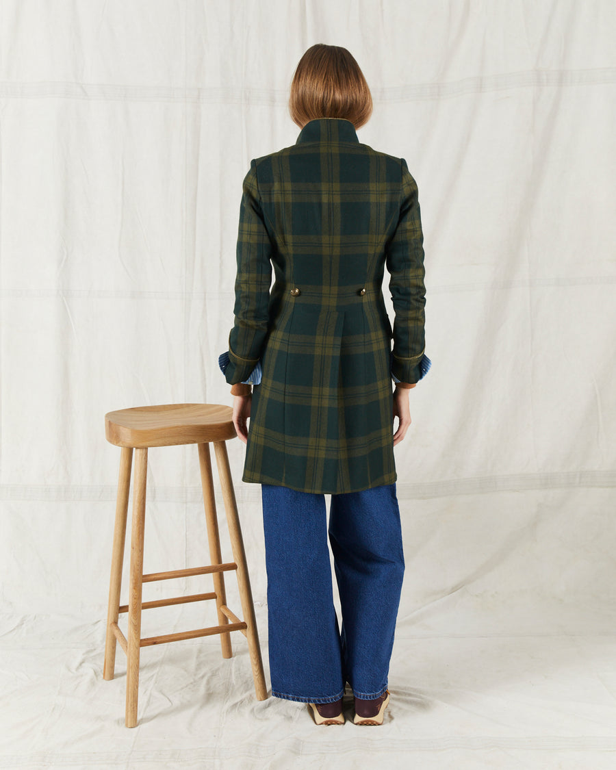 Commodore Coat Green Plaid