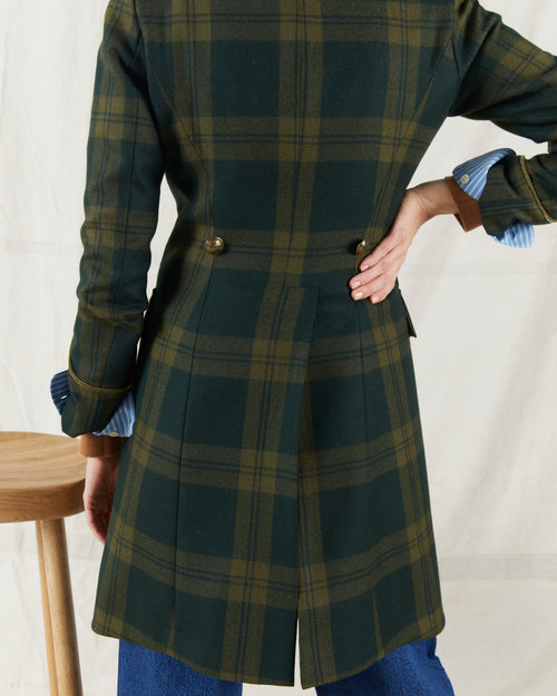 Commodore Coat Green Plaid