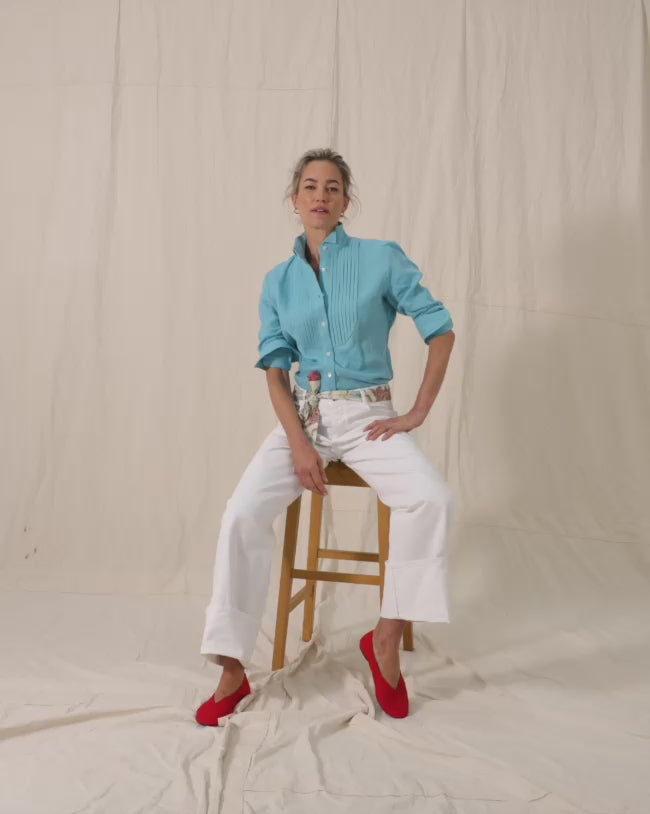 Flick Bib Shirt Turquoise