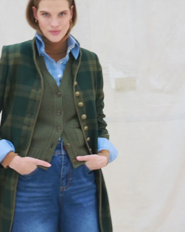 Commodore Coat Green Plaid