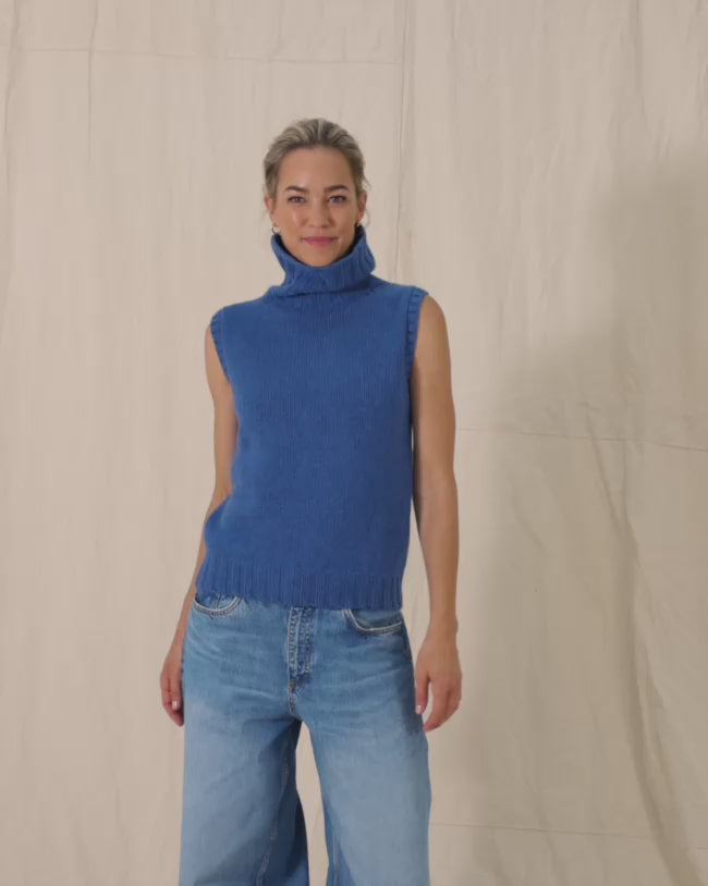 MOLOH Neck Sleeveless Denim Blue