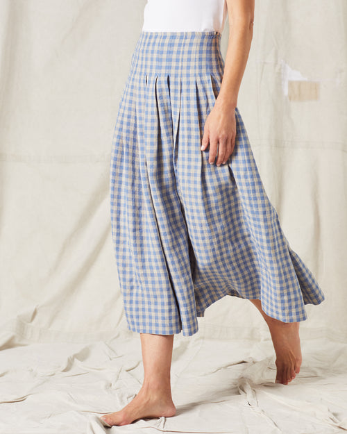 Grace Skirt Linen Check