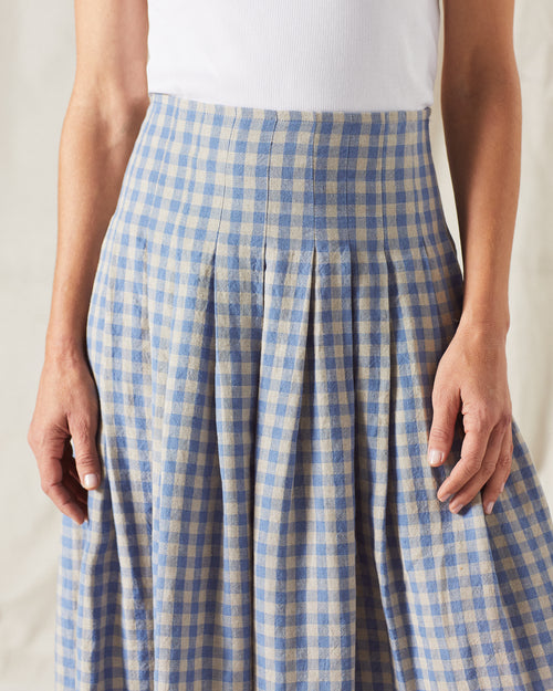 Grace Skirt Linen Check