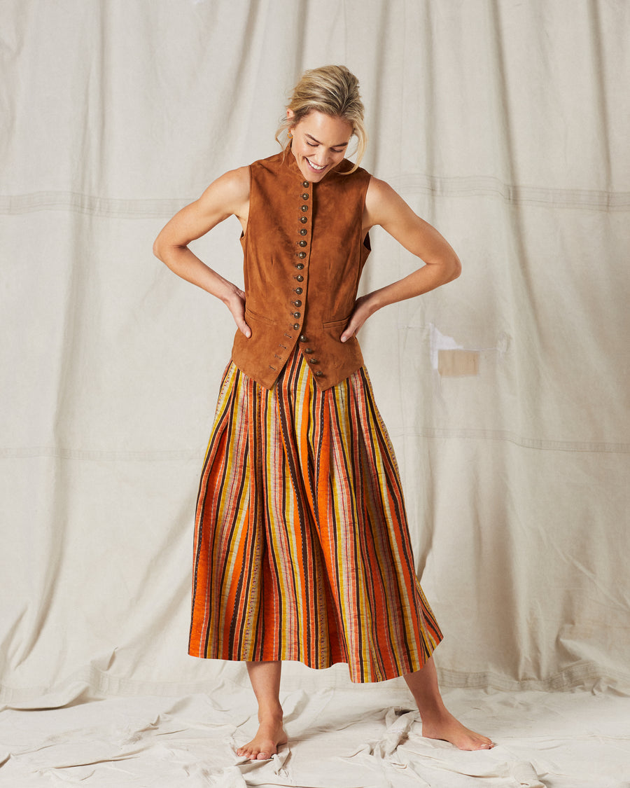 Grace Skirt Linen Stripe